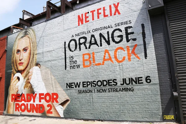 Netflix muurschildering in williamsburg sectie in brooklyn — Stockfoto