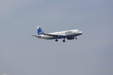 JetBlue airbus a320 new york jfk Havaalanı'nda açılış öncesi gök