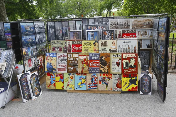 Vendedor de impressões de arte em Battery Park, em Lower Manhattan — Fotografia de Stock