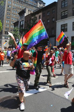 new York'ta LGBT gurur geçit katılımcılar