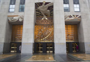 Bilgelik, Lee Lawrie 'nin Rockefeller Plaza' daki GE binasının girişinde yaptığı bir sanat deco frieze.