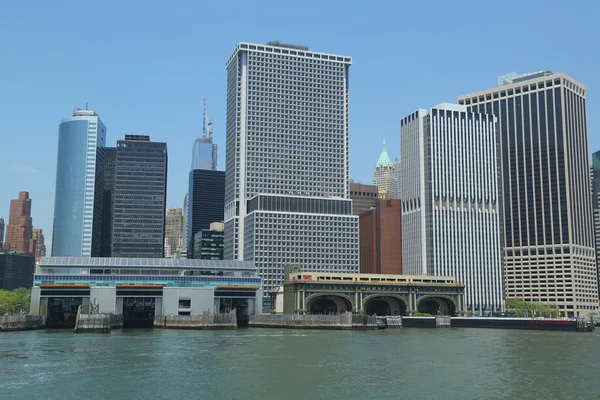 Нижний Манхэттен и финансовый район — стоковое фото