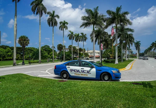 Palm Beach Florida September 2021 Mobil Polisi Palm Beach Menyediakan — Stok Foto