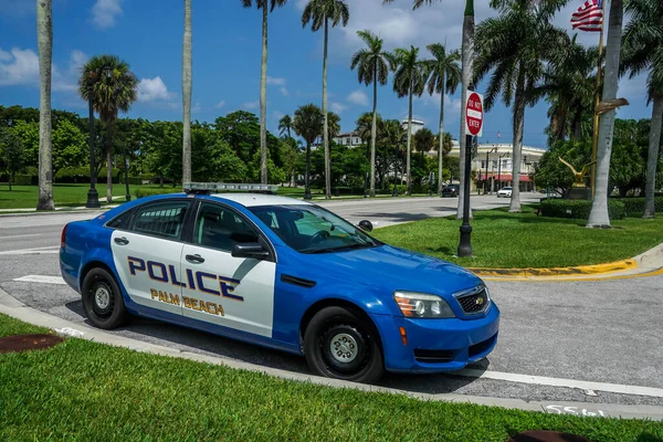 Playa Palma Florida Septiembre 2021 Coche Del Departamento Policía Palm —  Fotos de Stock