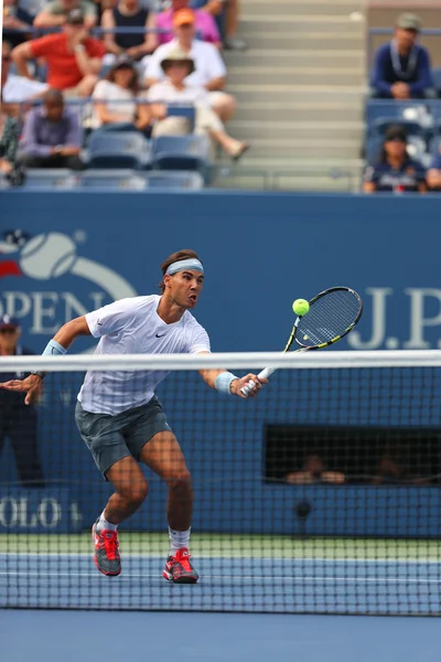 Dwanaście razy grand slam mistrz rafael nadal w półfinale mecz u nas otwarte 2013 przeciwko richard gasquet — Zdjęcie stockowe