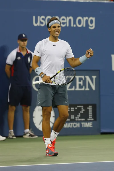 Twelve times Grand Slam champion Rafael Nadal during semifinal match at US Open 2013 against Richard Gasquet — Stock Photo, Image