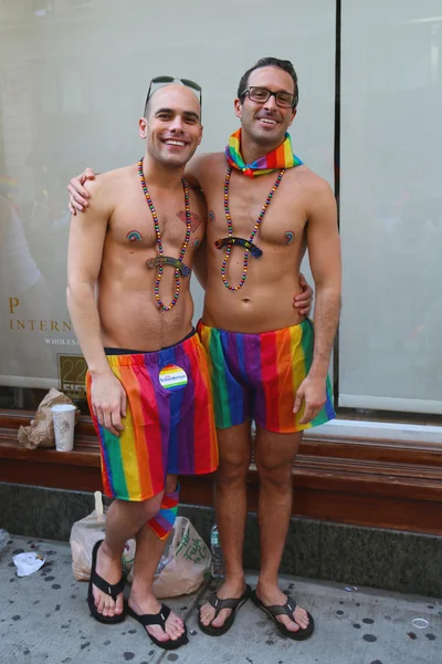 LGBT pride parade deelnemers in new york city — Stockfoto