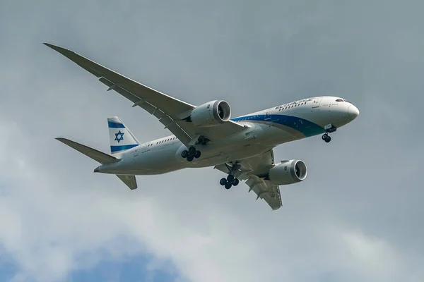 Нью Йорк Октября 2021 Года Boeing 787 Dreamliner Приземляется Международном — стоковое фото