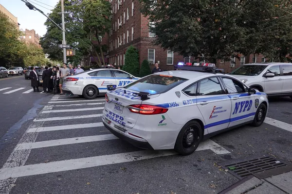 Brooklyn New York Październik 2021 Działalność Policji Nowojorskiej Miejscu Zdarzenia — Zdjęcie stockowe