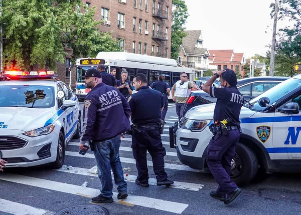 Brooklyn New York Październik 2021 Działalność Policji Nowojorskiej Miejscu Zdarzenia — Zdjęcie stockowe