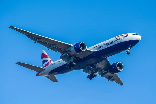 New York November 2021 British Airways Boeing 777 236 Descending — Stock Photo, Image