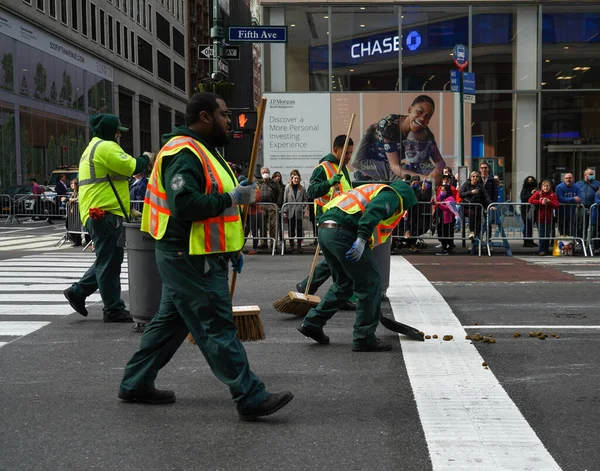 New York November 2021 New York City Sanitation Department Arbetare — Stockfoto