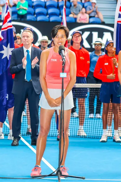 Melbourne Australia January 2019 Чемпіон Китаю Турнірів Великого Шолома Чжан — стокове фото