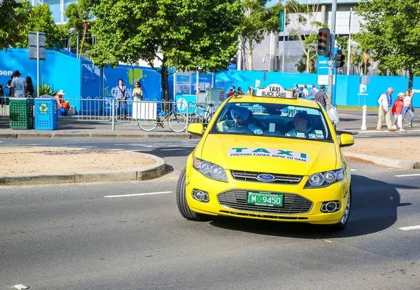 Melbourne Australia Gennaio 2016 Taxi Nel Centro Melbourne Australia — Foto Stock