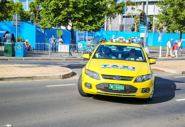 Melbourne Australia January 2016 Taxi Cab Downtown Melbourne Australia — 图库照片