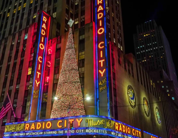 Nueva York Diciembre 2021 Monumento Ciudad Nueva York Radio City —  Fotos de Stock