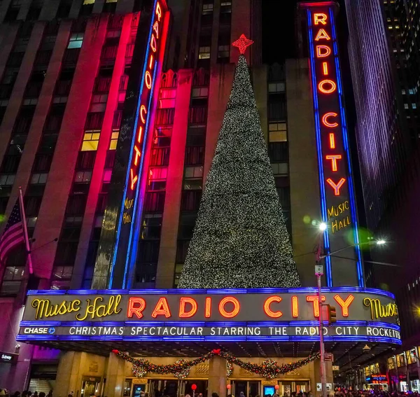 Νεα Υορκη Δεκεμβριου 2021 Μνημείο Της Νέας Υόρκης Radio City — Φωτογραφία Αρχείου