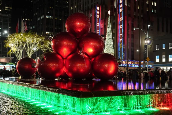 New York December 2021 Christmas Decorations New York City Landmark — Stock Photo, Image