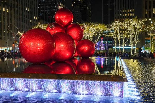 Nova Iorque Dezembro 2021 Decorações Natal Perto Nova York Radio — Fotografia de Stock