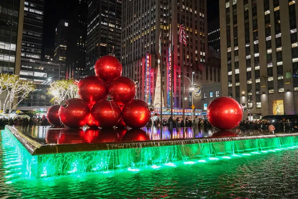 New York December 2021 Christmas Decorations New York City Landmark — Stock Photo, Image