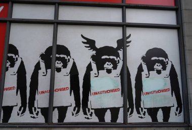 New York - 14 Kasım 2021 Banksy: Dahi mi Vandal mı? New York 'ta sergi
