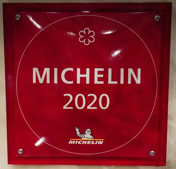 New York November 2021 Michelin One Star Plaque Fiori Italian — Stockfoto