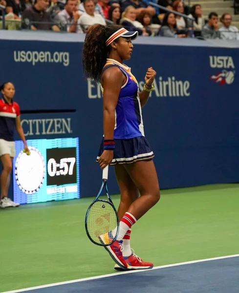 New York August 2017 Tennisprofi Naomi Osaka Aus Japan Feiert — Stockfoto