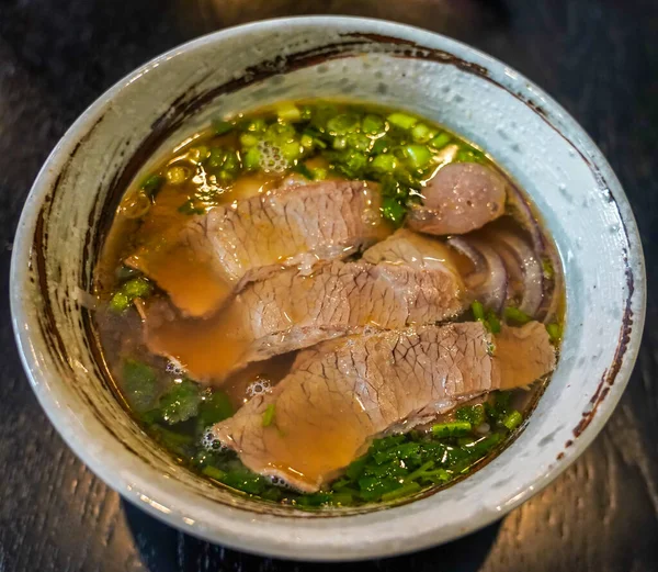 Pho Σούπα Βόειο Κρέας Παραδοσιακό Βιετναμέζικο Πιάτο — Φωτογραφία Αρχείου
