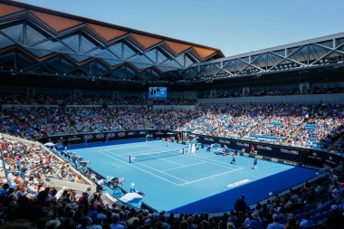 MELBOURNE, AUSTRALIA - JANUARY 24, 2016: Margaret Court Arena during 2016 Australian Open match at Australian tennis center in Melbourne Park