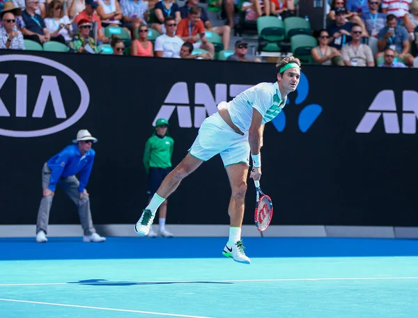 Melbourne Australia January 2016 Seventeen Times Grand Slam Champion Roger — Foto Stock