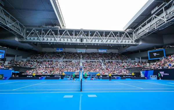 MELBOURNE, AUSTRALIA - JANUARY 22, 2016: Rod Laver arena during 2016 Australian Open match at Australian tennis center in Melbourne Park. It is the main venue for the Australian Open since 1988 