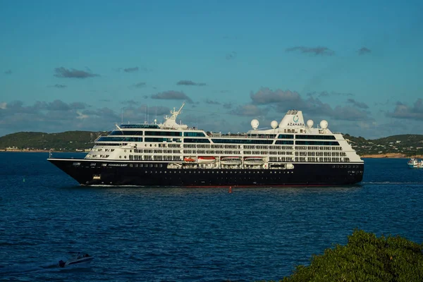 John Antigua Barbuda January 2022 Azamara Quest Cruise Ship Leaving — Zdjęcie stockowe