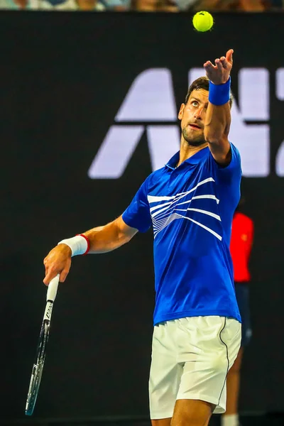 Melbourne Australya January Ocak 2019 Grand Slam Şampiyonu Novak Cokoviç — Stok fotoğraf