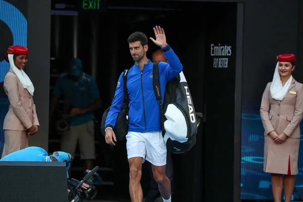 Melbourne Austrália Janeiro 2019 Vezes Campeão Grand Slam Novak Djokovic — Fotografia de Stock