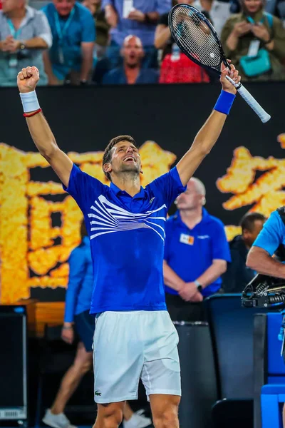 Melbourne Österrike Januari 2019 Gånger Grand Slam Champion Novak Djokovic — Stockfoto