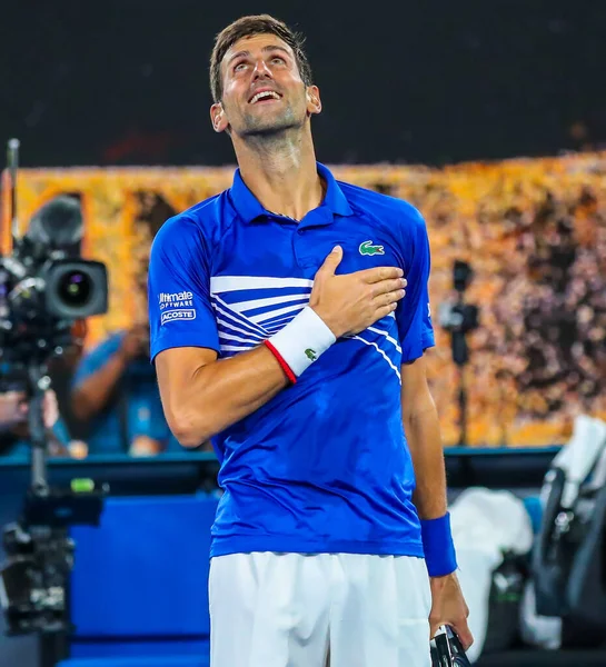 Melbourne Australia Gennaio 2019 Volte Campione Del Grande Slam Novak — Foto Stock