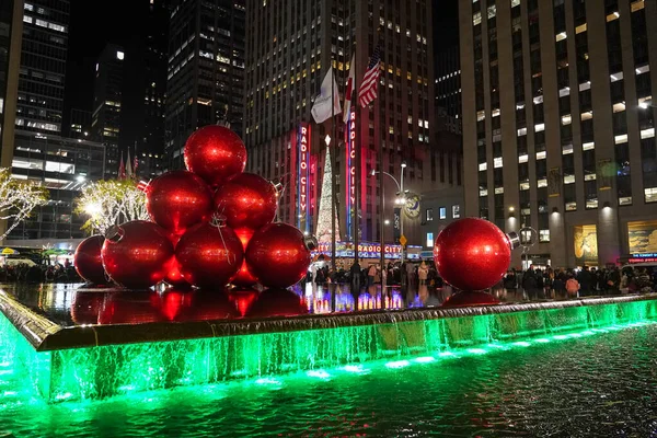 New York December 2021 Christmas Decorations New York City Landmark — Stock Photo, Image