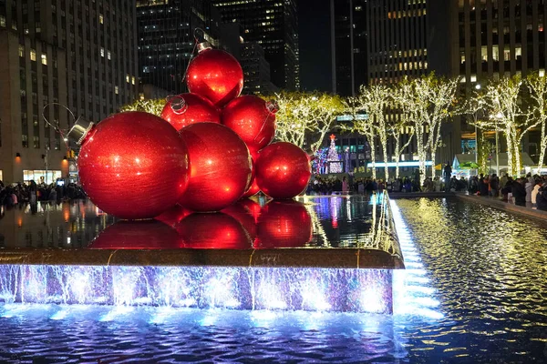 Nova Iorque Dezembro 2021 Decorações Natal Perto Nova York Radio — Fotografia de Stock