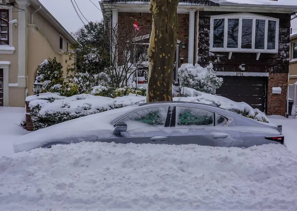 Brooklyn Nueva York Enero 2022 Coche Bajo Nieve Brooklyn Nueva —  Fotos de Stock