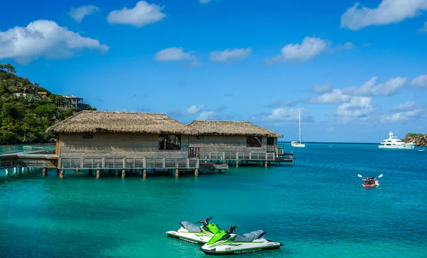 Pięć Islandów Village Antigua Styczeń 2022 Bungalow Nad Wodą Kurorcie — Zdjęcie stockowe