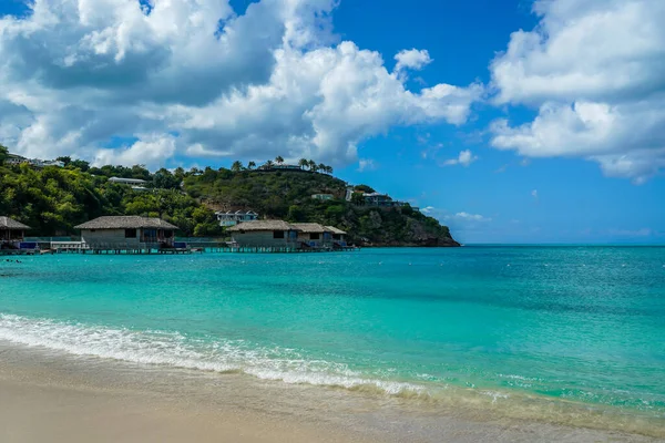 Января 2022 Overwater Bungalow Royalton Antigua Resort Located Scenic Shores — стоковое фото