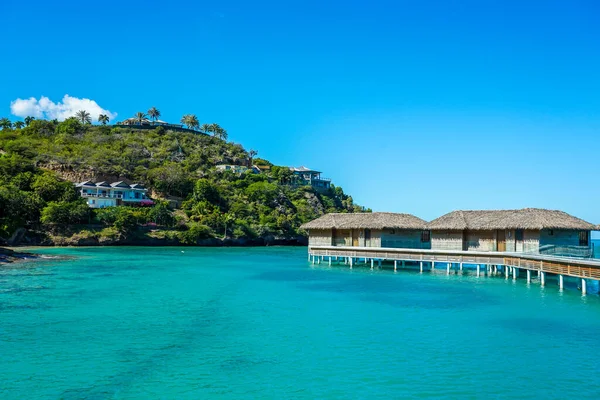 Pięć Islandów Village Antigua Styczeń 2022 Bungalow Nad Wodą Kurorcie — Zdjęcie stockowe