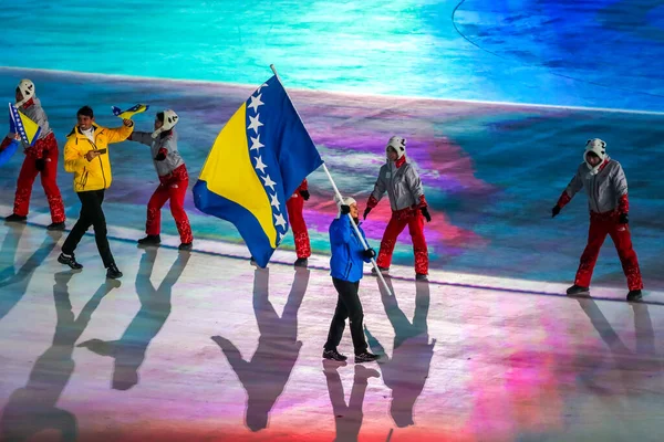 Pyeongchang Südkorea Februar 2018 Das Olympische Team Bosnien Und Herzegowina — Stockfoto