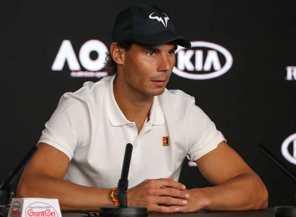 Melbourne Australien Januari 2019 2019 Australiska Öppna Finalist Rafael Nadal — Stockfoto