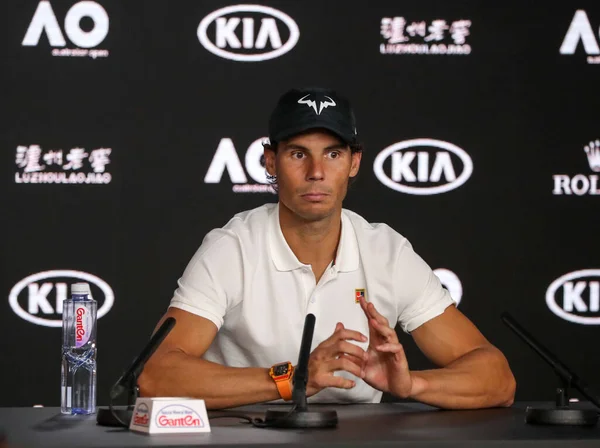 Melbourne Austrália Janeiro 2019 2019 Finalista Australian Open Rafael Nadal — Fotografia de Stock