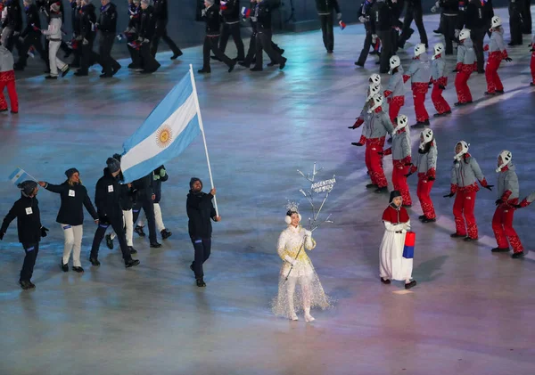 Pyeongchang Νοτια Κορεα Φεβρουαριου 2018 Ολυμπιακή Ομάδα Της Αργεντινής Μετέβη — Φωτογραφία Αρχείου