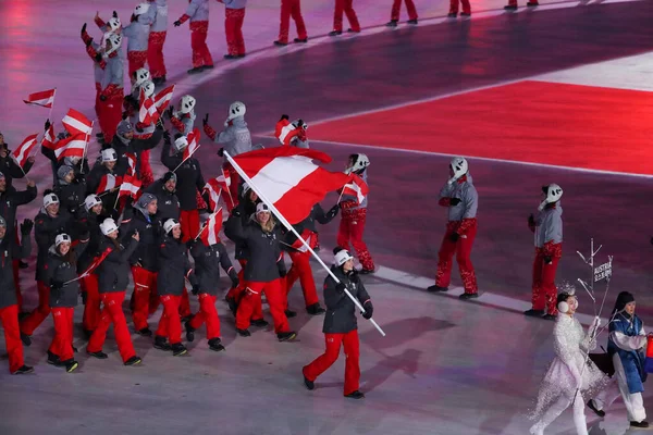 Pyeongchang South Korea February 2018 오스트리아 올림픽 올림픽 스타디움에서 2018 — 스톡 사진
