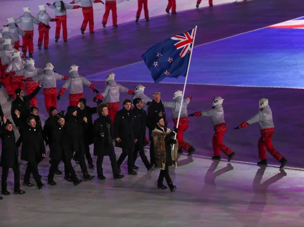 Pyeongchang Corea Del Sur Febrero 2018 Equipo Olímpico Nueva Zelanda —  Fotos de Stock