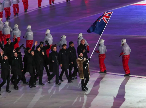 Pyeongchang Corea Del Sur Febrero 2018 Equipo Olímpico Nueva Zelanda —  Fotos de Stock