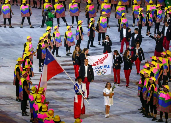 Rio Janeiro Brazil Sierpnia 2016 Drużyna Olimpijska Chile Maszerowała Ceremonię — Zdjęcie stockowe